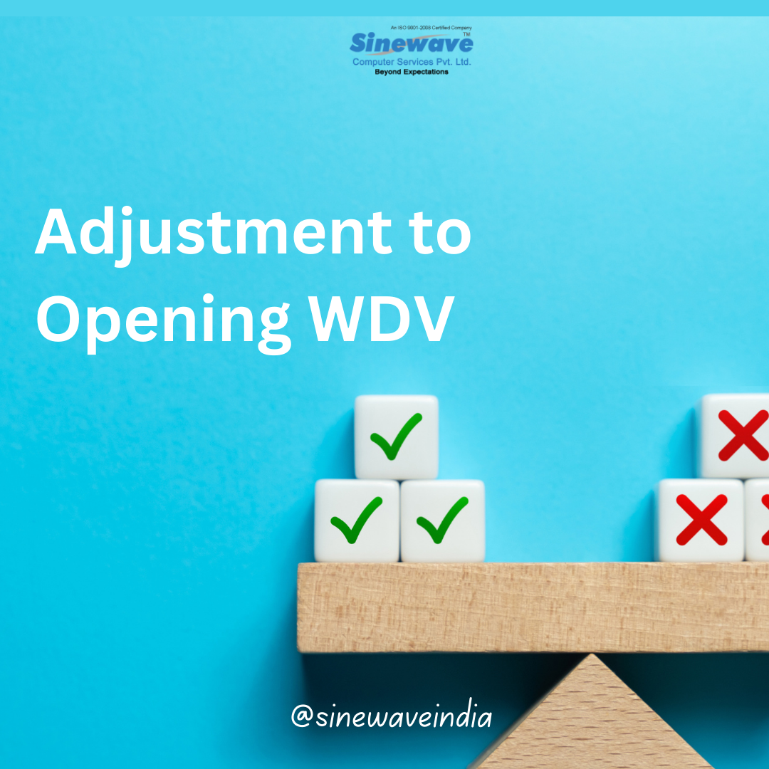 Adjustment to opening WDV of assets is required in case of new regime is opted for AY 2024-25
